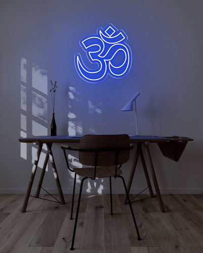 OM LED neon sign - 22inch x 22inchDark Blue