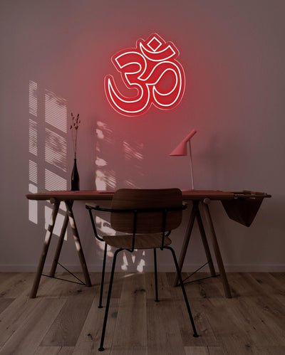 OM LED neon sign - 22inch x 22inchDark Blue