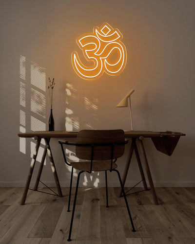 OM LED neon sign - 22inch x 22inchDark Blue