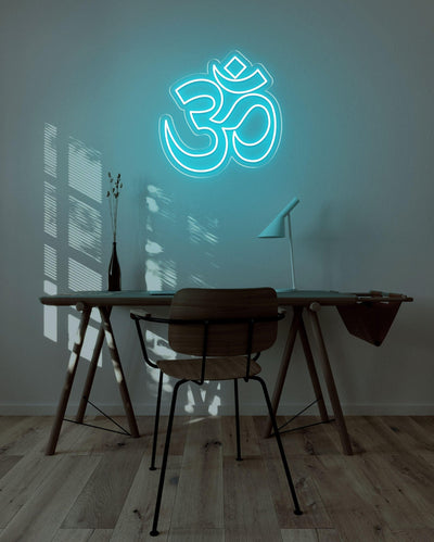 OM LED neon sign - 22inch x 22inchTurquoise