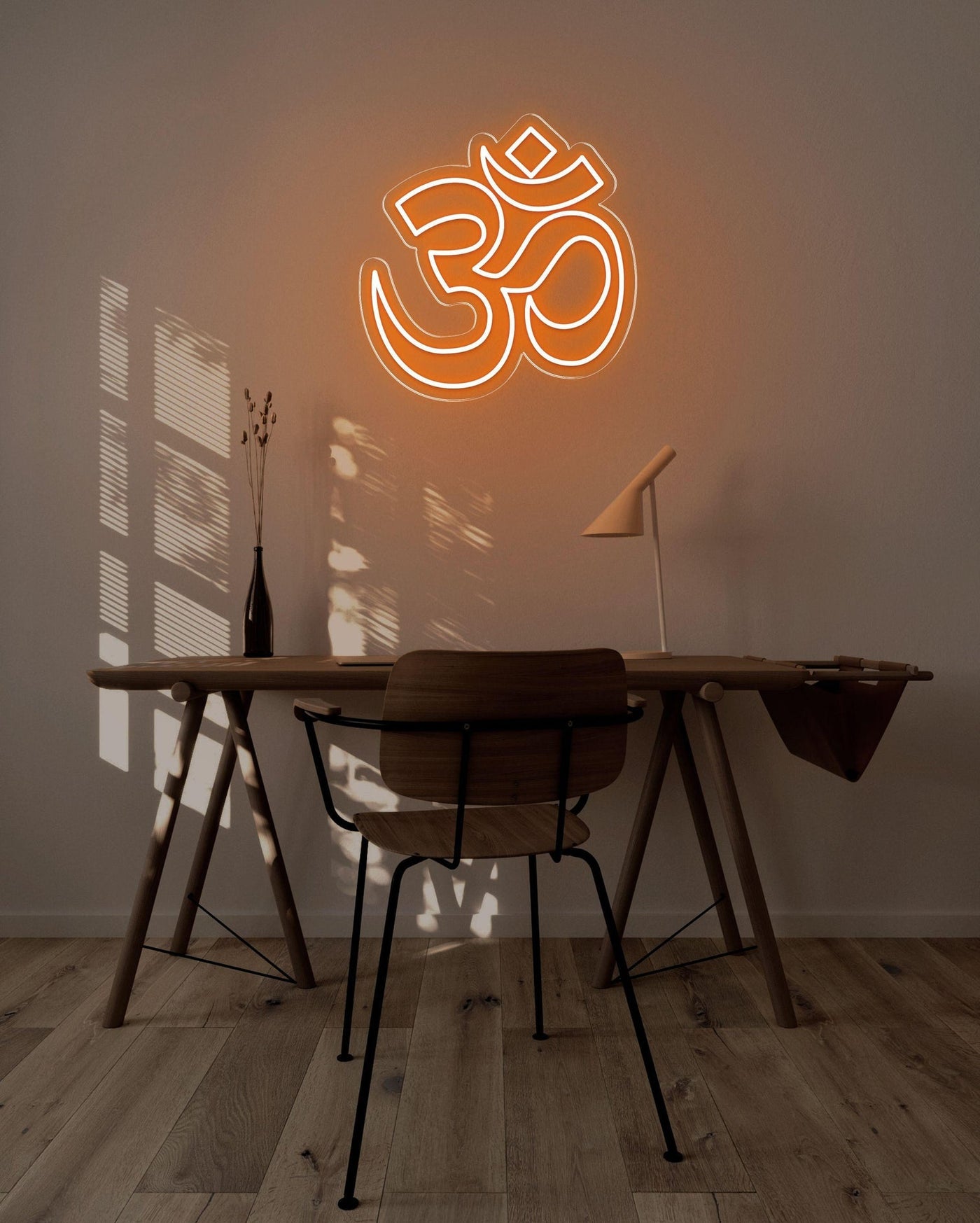 OM LED neon sign - 22inch x 22inchDark Orange