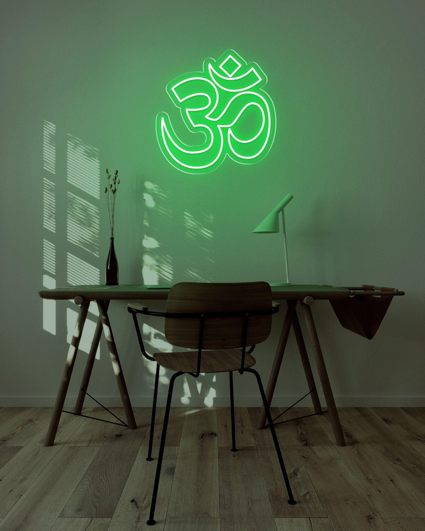 OM LED neon sign - 22inch x 22inchGreen