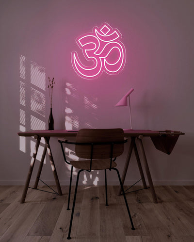 OM LED neon sign - 22inch x 22inchLight Pink