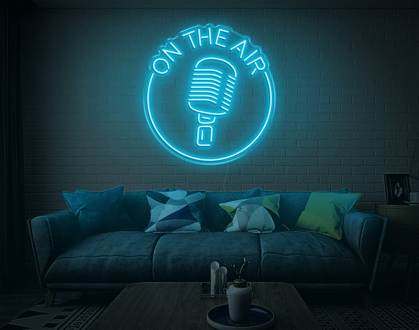 On The Air LED Neon Sign - 27inch x 26inchLight Blue