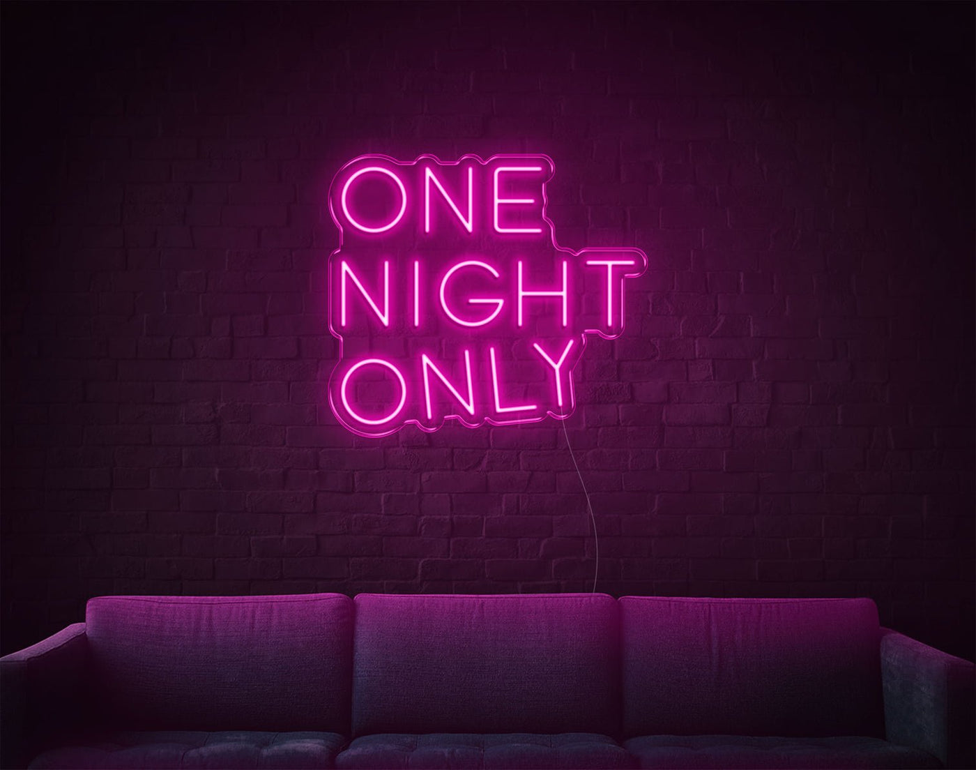 One Night Only LED Neon Sign - 19inch x 21inchHot Pink