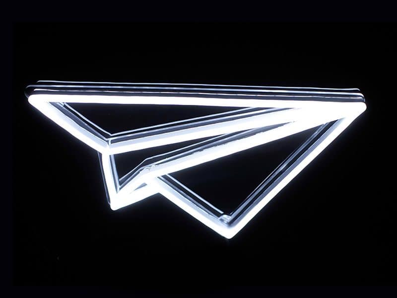 Paper Plane Neon Sign - White