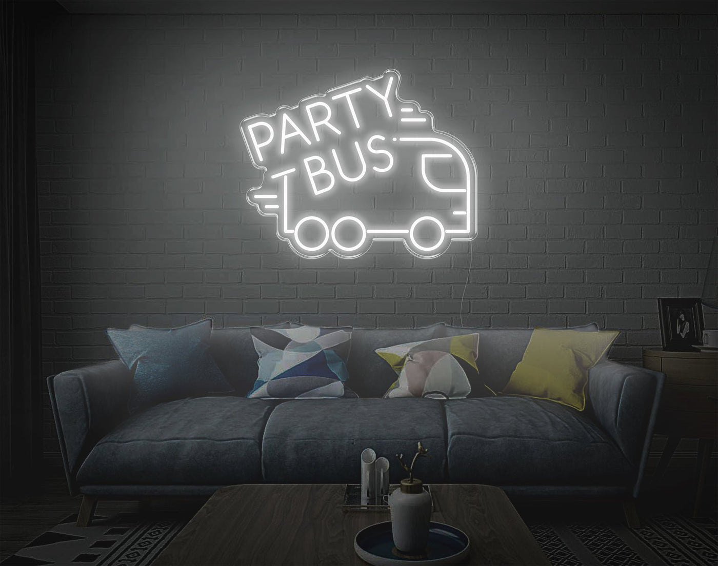 Party Bus LED Neon Sign - 19inch x 24inchHot Pink