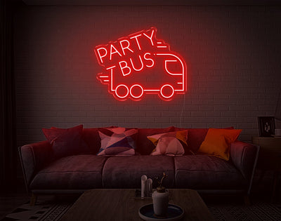 Party Bus LED Neon Sign - 19inch x 24inchHot Pink