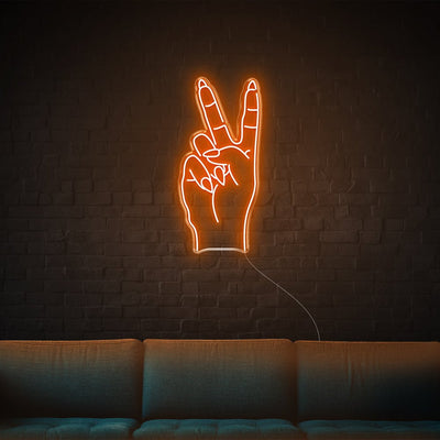 Peace Sign LED Neon Sign - 14inch x 30inchDark Orange