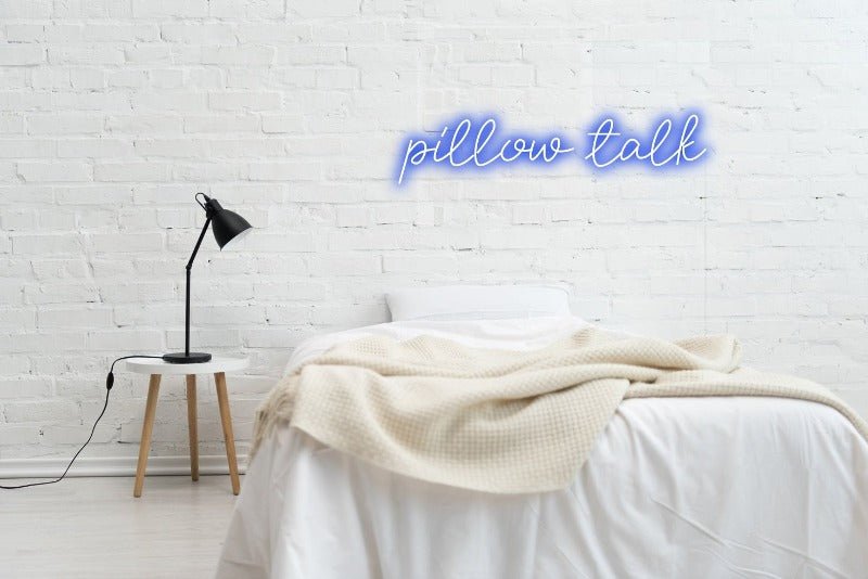 Pillow Talk Neon Sign - White