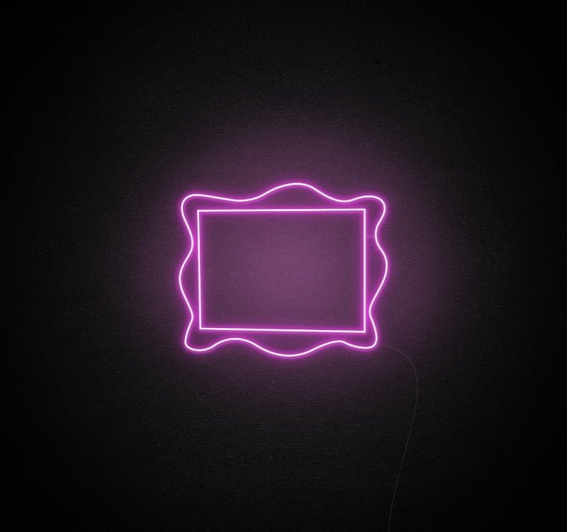 Pink Frame Neon Sign - White