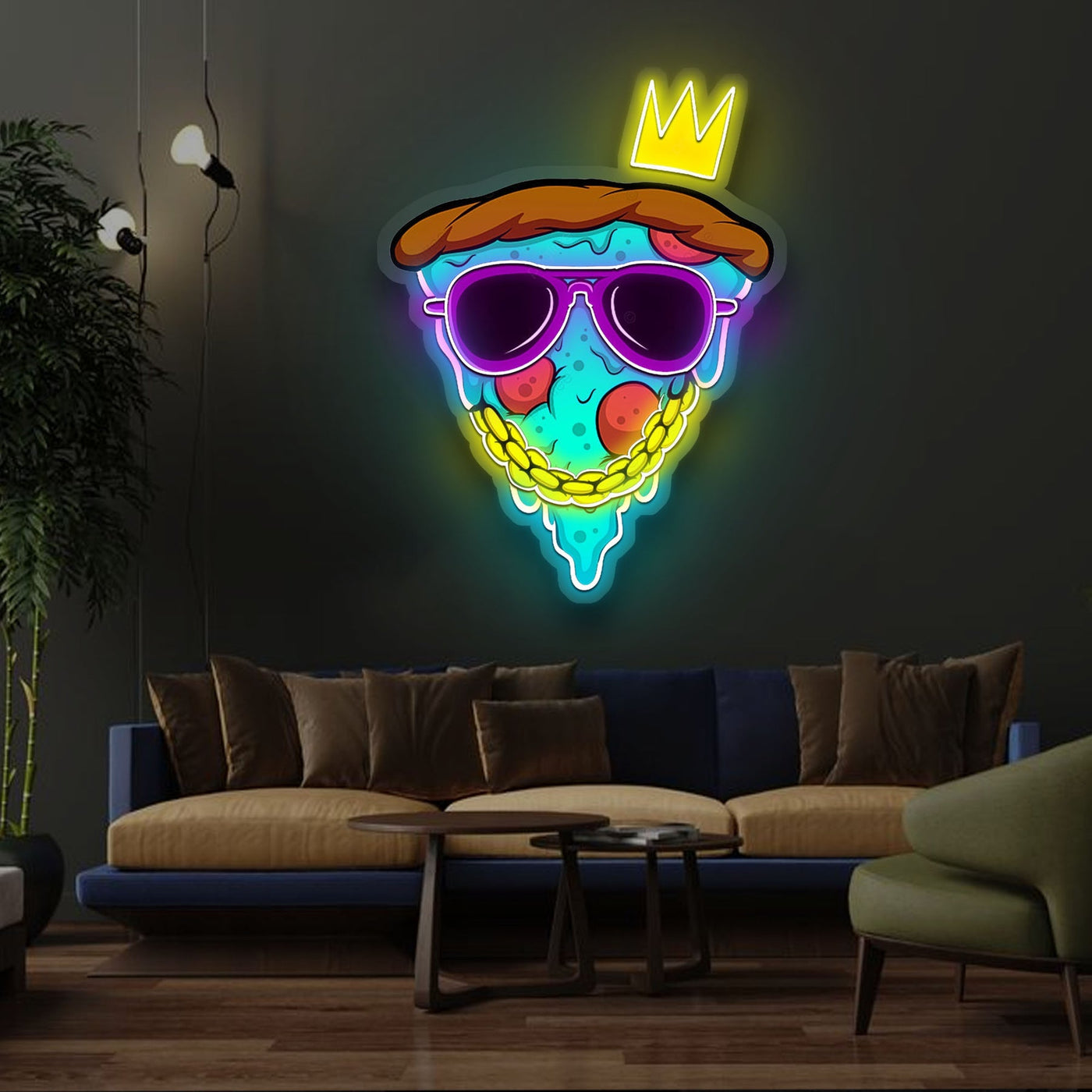 Pizza Swag Neon Sign x Acrylic Artwork - 2ftLED Neon x Acrylic Print