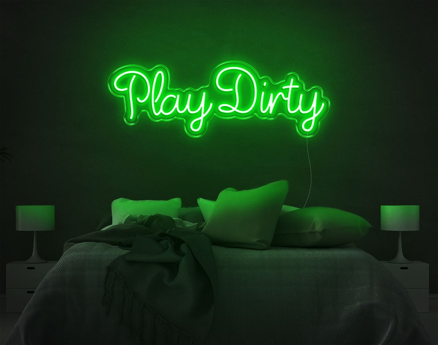 Play Dirty LED Neon Sign - 10inch x 30inchHot Pink