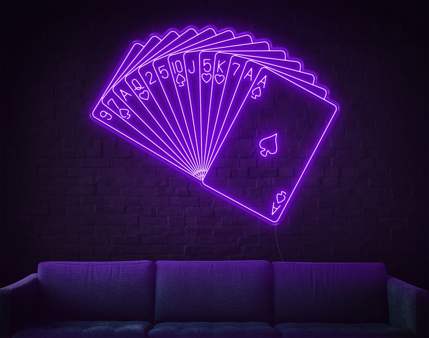 Playing Cards LED Neon Sign - 55inch x 69inchHot Pink