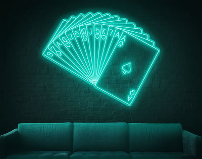 Playing Cards LED Neon Sign - 55inch x 69inchHot Pink