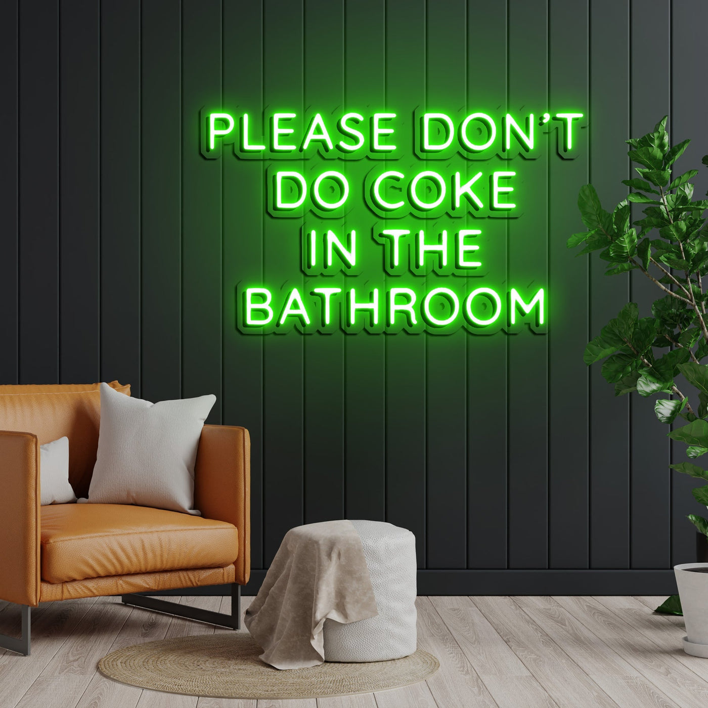 "Please Don't Do Coke In The Bathroom" Neon Sign - 60cm (2ft)Blue