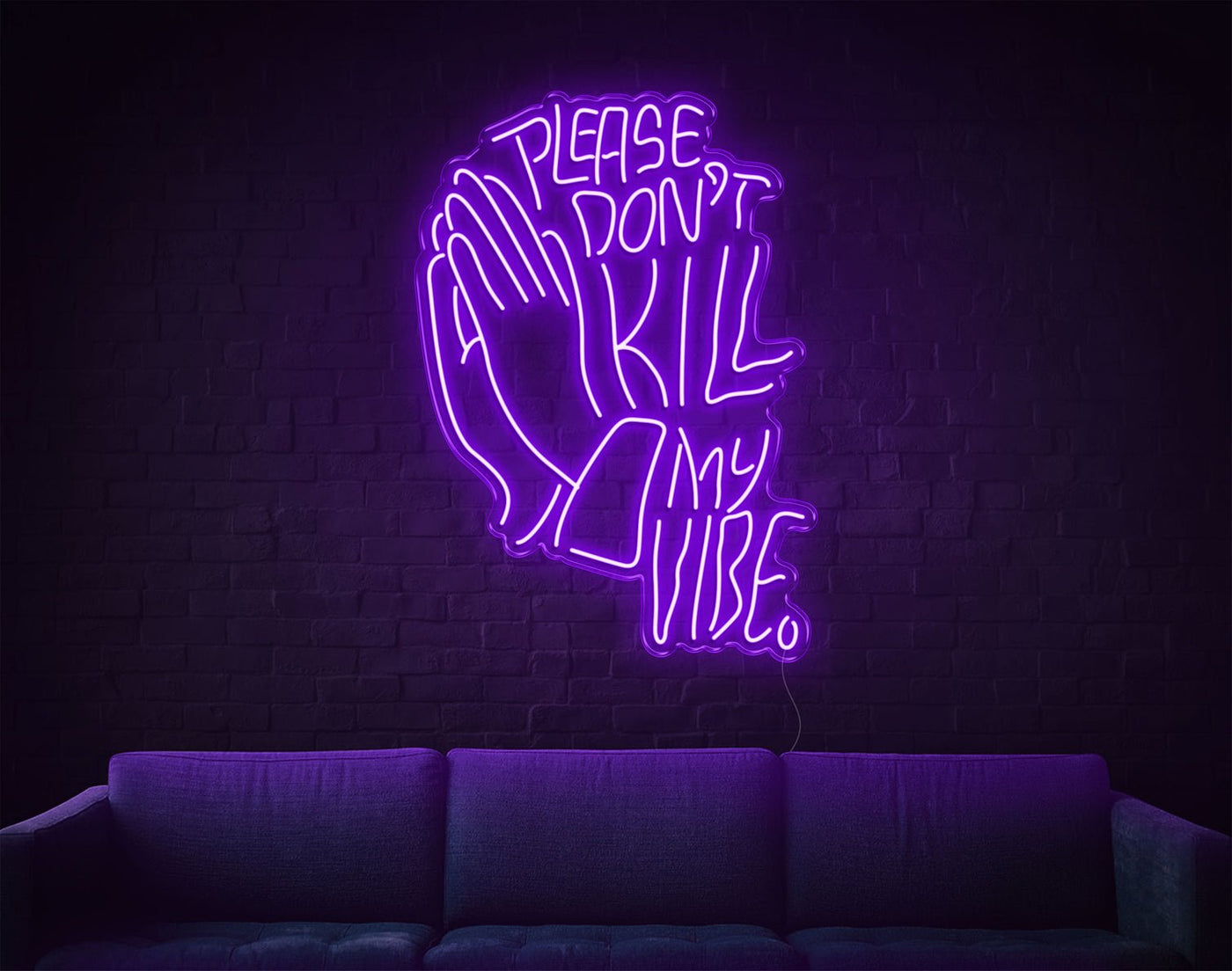 Please Don'T Kill My Vibe LED Neon Sign - 37inch x 26inchHot Pink