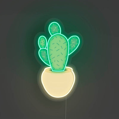 Potted Cactus LED Neon Sign - Small