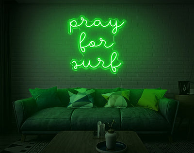 Pray For Surf LED Neon Sign - 24inch x 24inchHot Pink