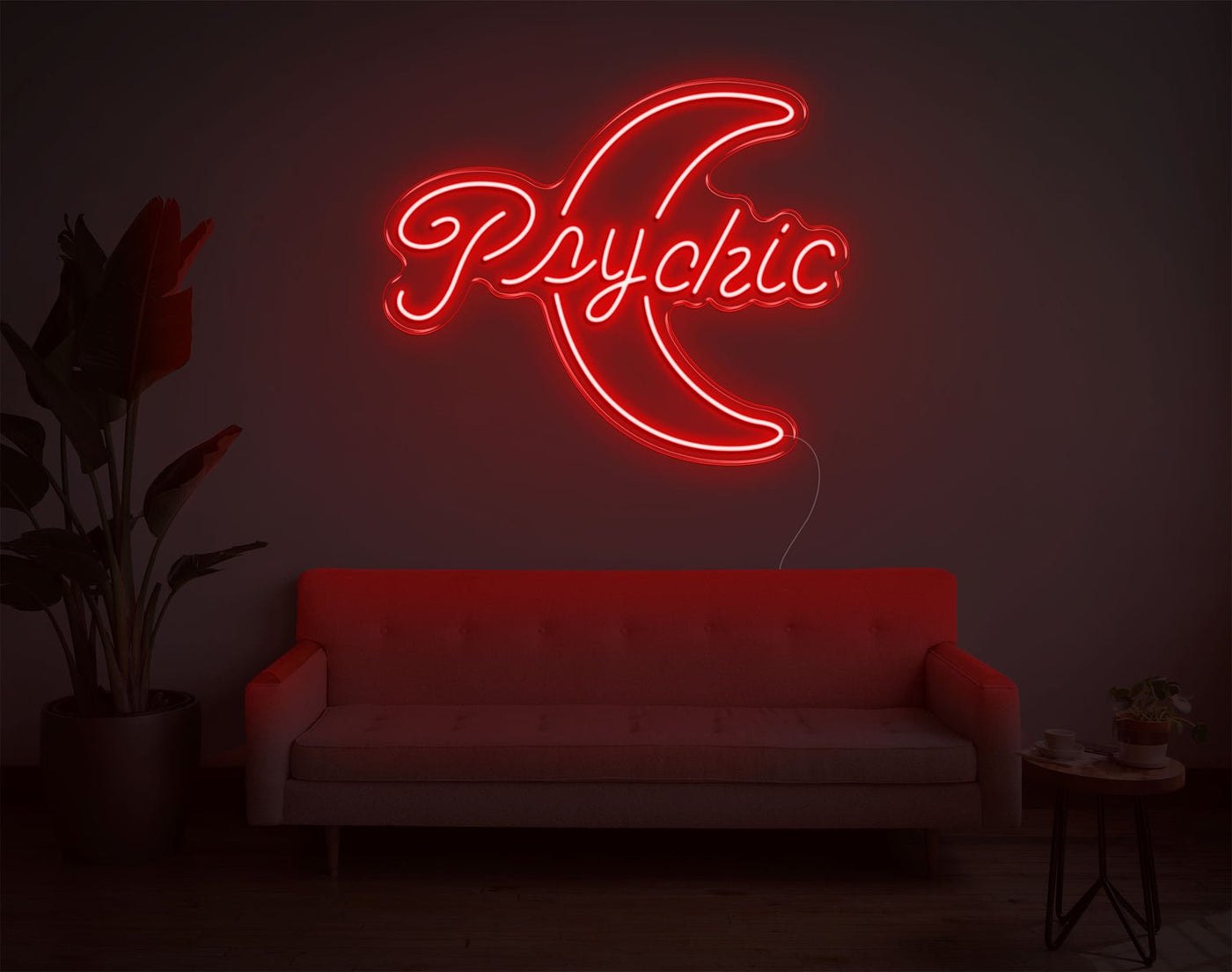 Psychic Moon LED Neon Sign - 23inch x 28inchHot Pink