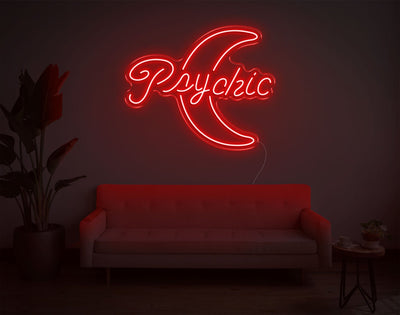 Psychic Moon LED Neon Sign - 23inch x 28inchHot Pink