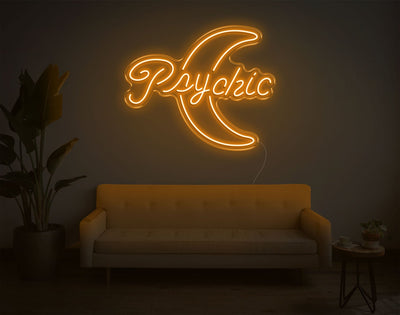 Psychic Moon LED Neon Sign - 23inch x 28inchOrange