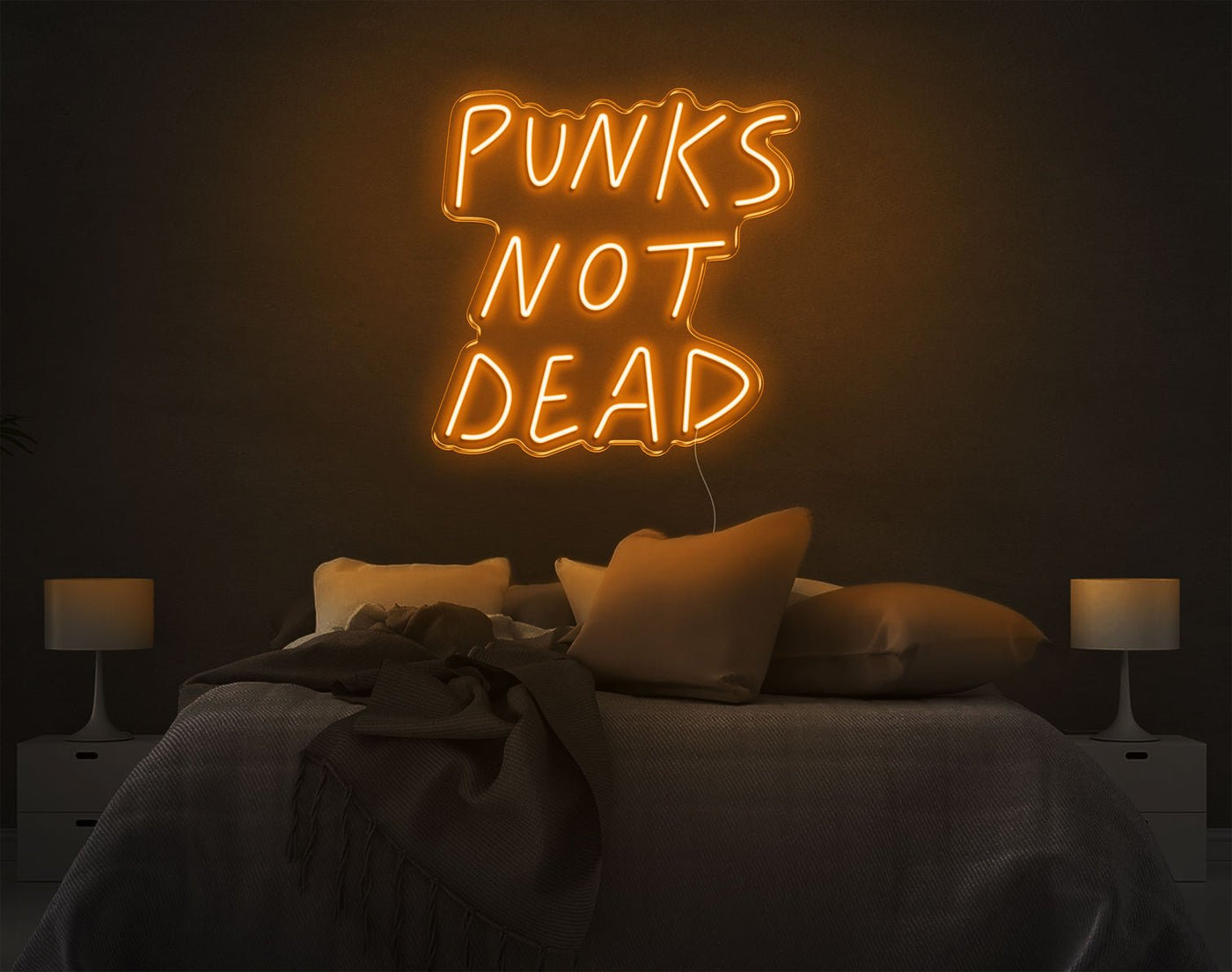 Punks Not Dead LED Neon Sign - 22inch x 22inchHot Pink