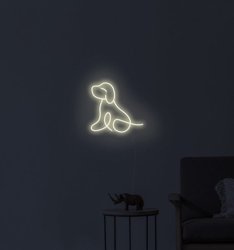 Puppy Neon Sign - White