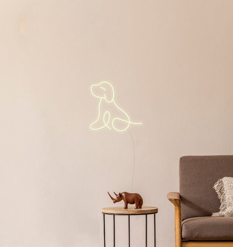 Puppy Neon Sign - White