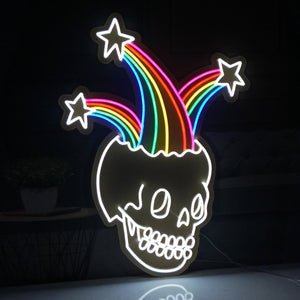 Rainbow Skull LED Neon Sign -