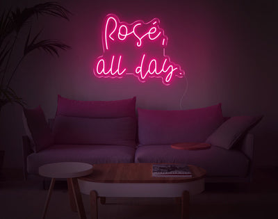 Rose All Day LED Neon Sign - 17inch x 22inchHot Pink