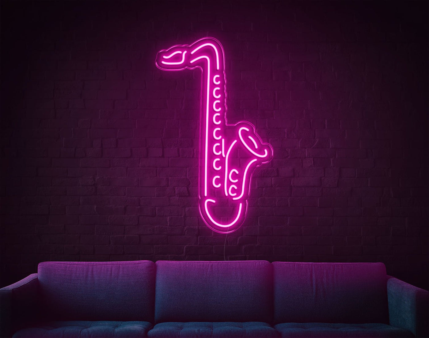 Saxophone LED Neon Sign - 26inch x 16inchHot Pink