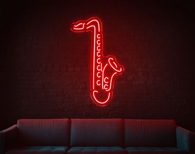 Saxophone LED Neon Sign - 26inch x 16inchRed