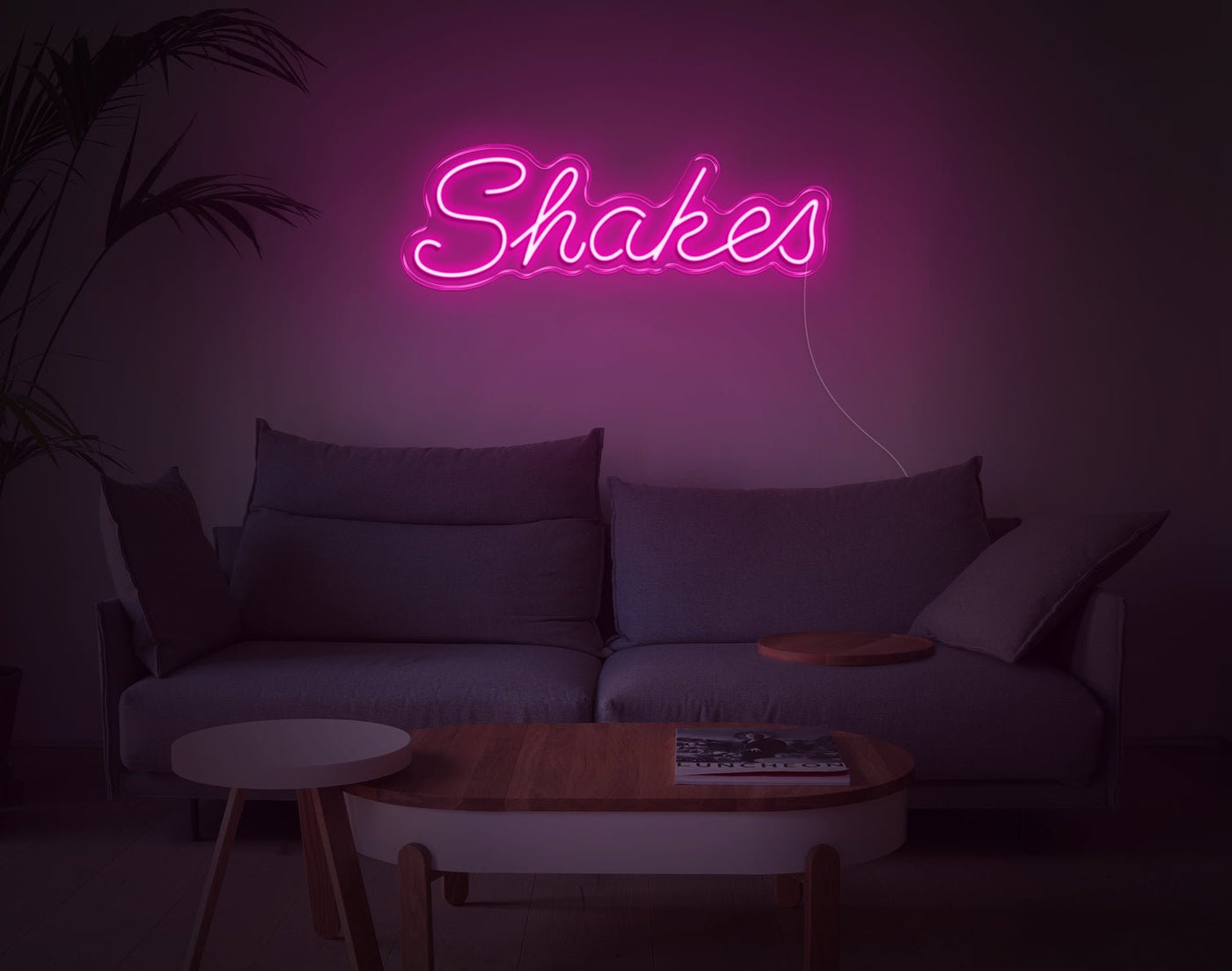 Shakes LED Neon Sign - 9inch x 28inchHot Pink