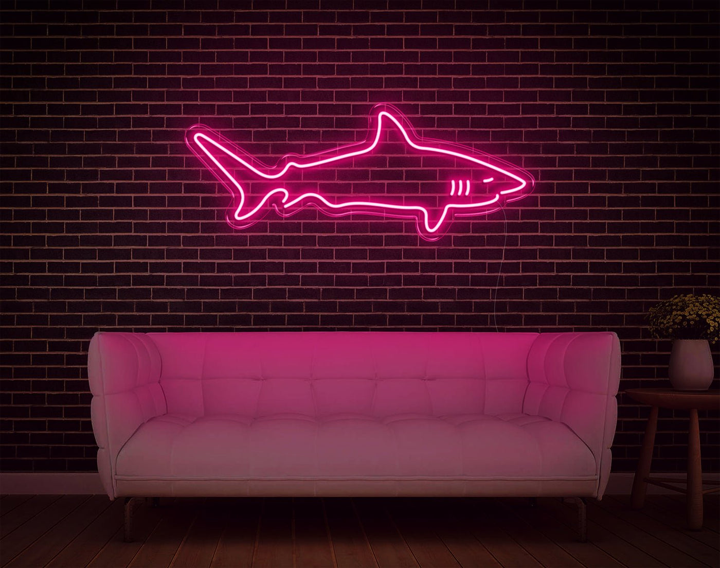 Shark V1 LED Neon Sign - 5inch x 13inchHot Pink