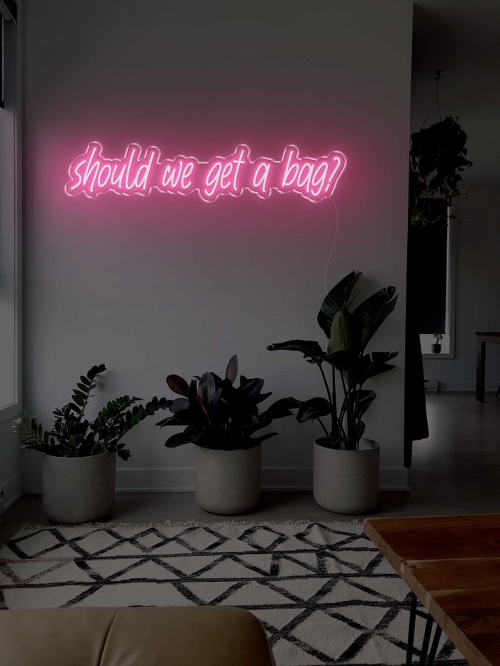 Should we get a bag? LED Neon sign - 39inch x 9inchLight Pink