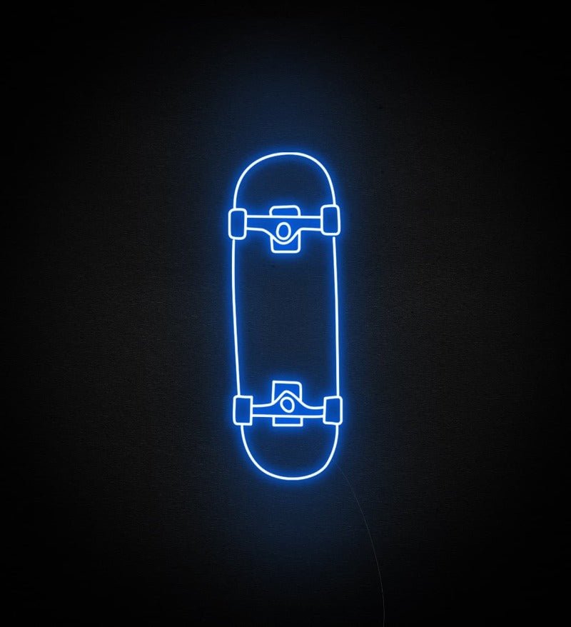 Skateboard Neon Sign - White