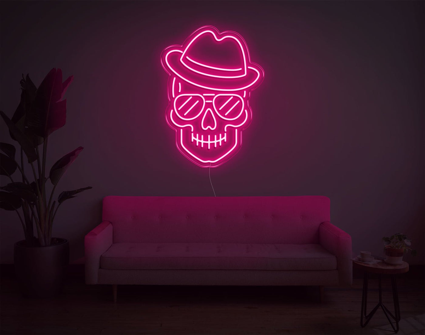 Skull LED Neon Sign - 24inch x 17inchHot Pink