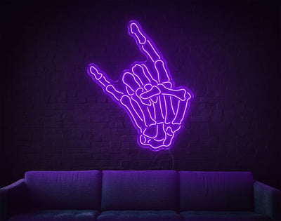 Skull Rock LED Neon Sign - 37inch x 30inchPurple