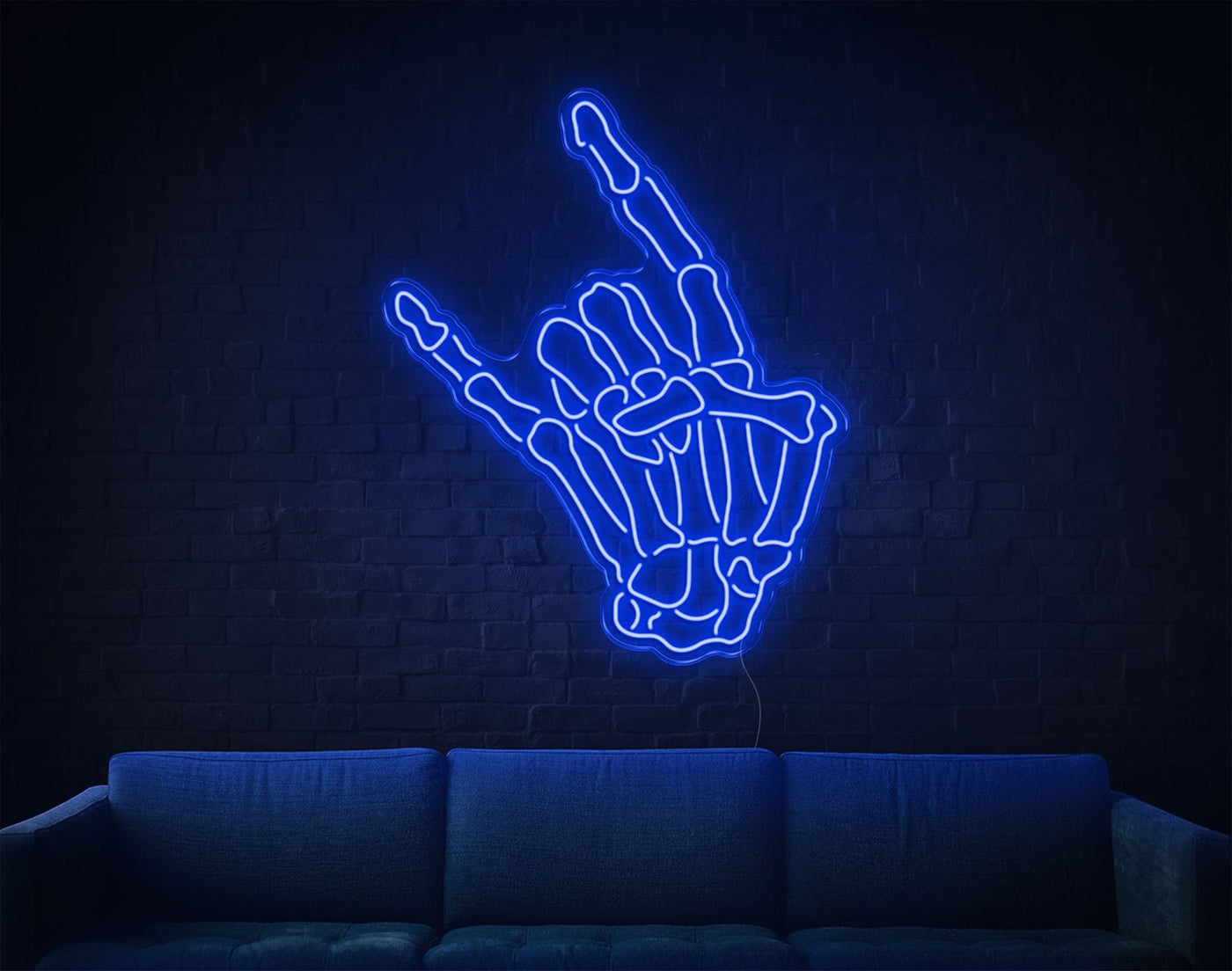 Skull Rock LED Neon Sign - 37inch x 30inchBlue