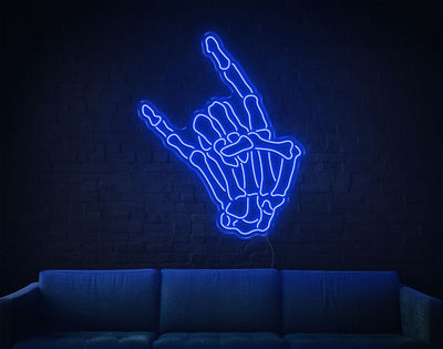 Skull Rock LED Neon Sign - 37inch x 30inchBlue