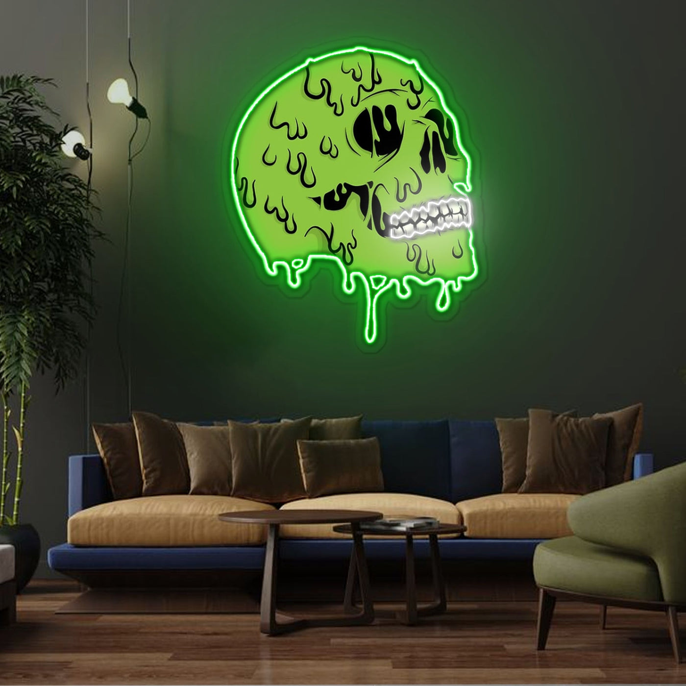 Skull zombie Neon Sign x Acrylic Artwork - 2ftLED Neon x Acrylic Print