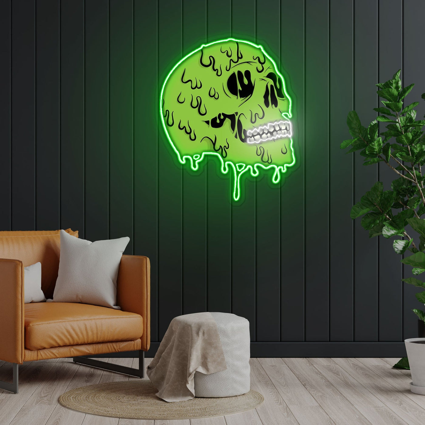 Skull zombie Neon Sign x Acrylic Artwork - 2ftLED Neon x Acrylic Print