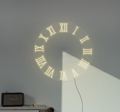 SKY CLOCK Neon Sign - White