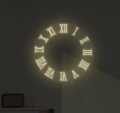 SKY CLOCK Neon Sign - White