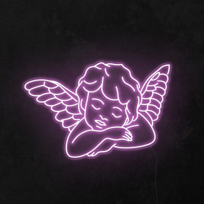 Sleeping Angel Neon Sign - White