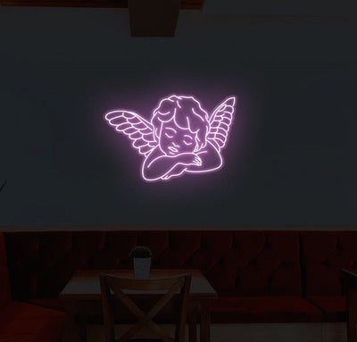 Sleeping Angel Neon Sign - White