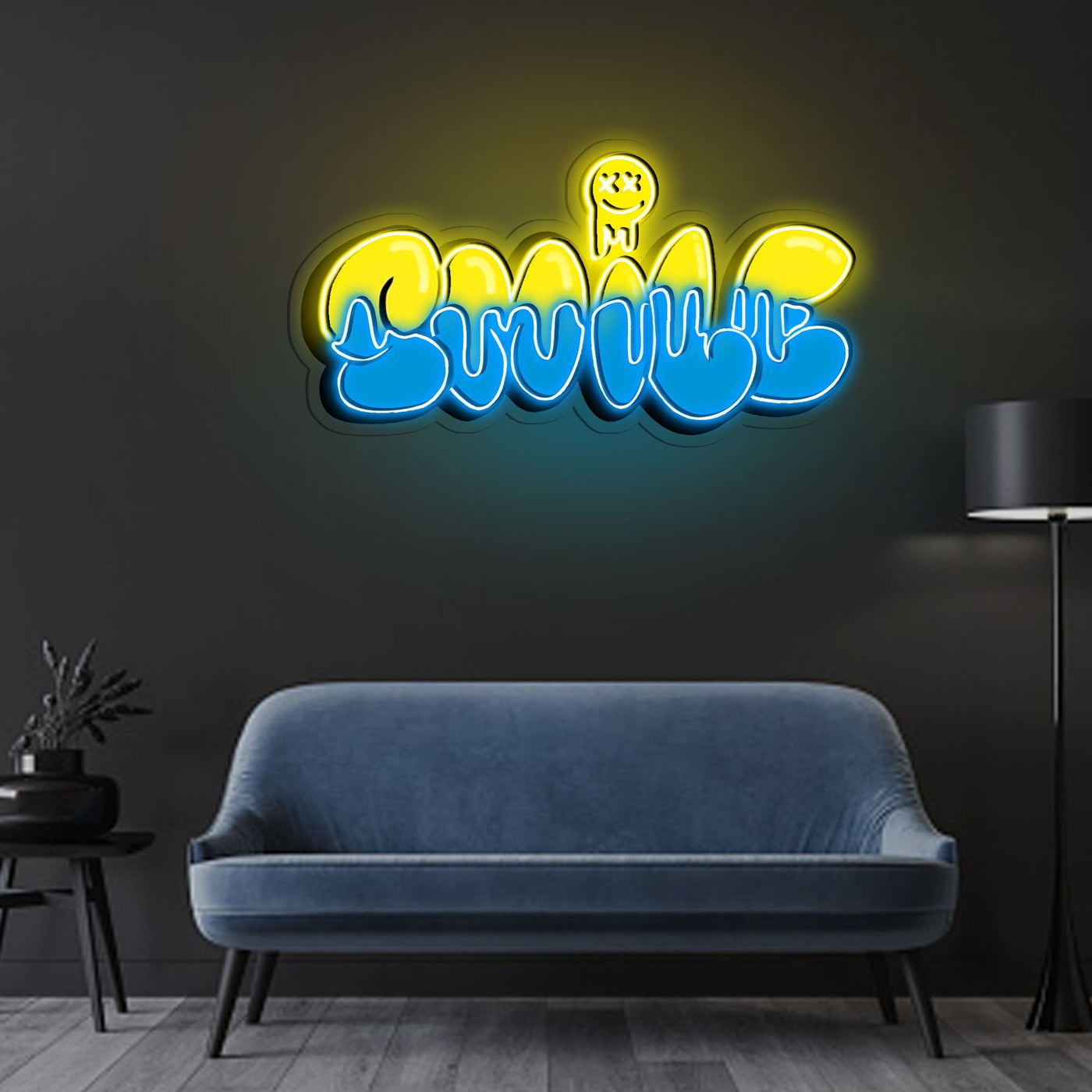 Smile Grafity Neon Sign x Acrylic Artwork - 2ftLED Neon x Acrylic Print