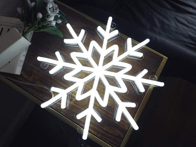 Snowflake Neon Sign - White