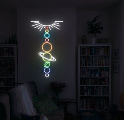 Solar System Neon Sign -